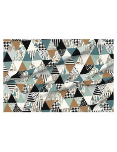 Tela de Algodón Spoonflower - Colcha Bosque Triángulo Salvia Oso