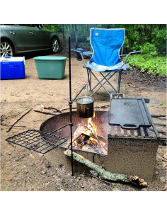 Juego de Parrilla Giratoria Bushcraft BattlBox - Acero Resistente 2