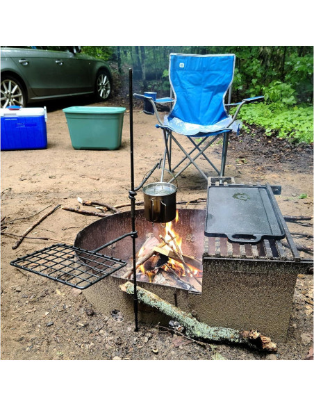 Juego de Parrilla Giratoria Bushcraft BattlBox - Acero Resistente