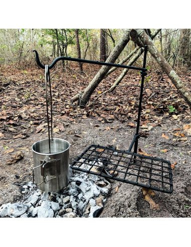 Juego de Parrilla Giratoria Bushcraft BattlBox - Acero Resistente