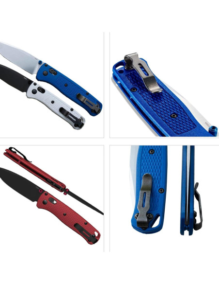 6 Clips de bolsillo de acero inoxidable hiSpkNix para Benchmade Bugout 535