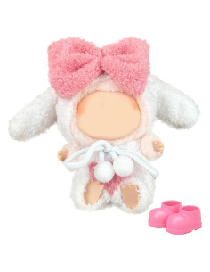 Conjunto de Ropa y Zapatos para Muñecas 17cm Lukax Conejo Rosa 4 Pcs