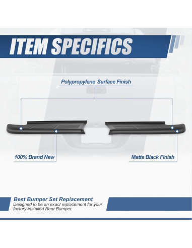 Pasos Laterales Parachoques Trasero Auto Dynasty para Toyota Tundra 2000-2006