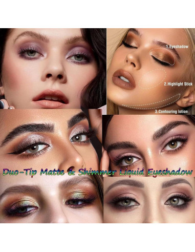 Sombra de Ojos Líquida Mate y Brillo Doble Punta MiaSarah