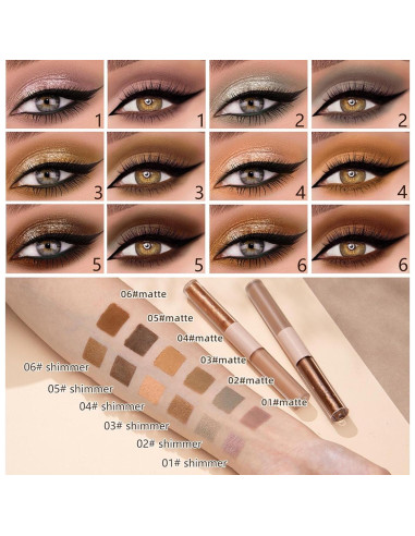 Sombra de Ojos Líquida Mate y Brillo Doble Punta MiaSarah