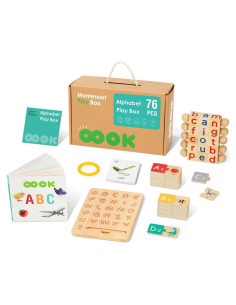 Set Montessori OOOK 4 en 1 Juguetes de Aprendizaje Alfabeto