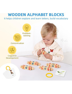 Set Montessori OOOK 4 en 1 Juguetes de Aprendizaje Alfabeto 2