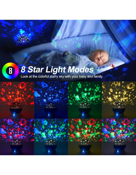 Proyector de Luz Nocturna para Bebés SUNNEST con Control Remoto