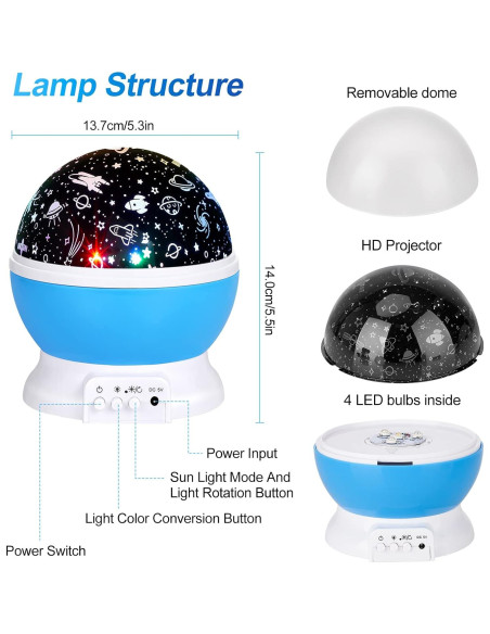 Proyector de Luz Nocturna para Bebés SUNNEST con Control Remoto