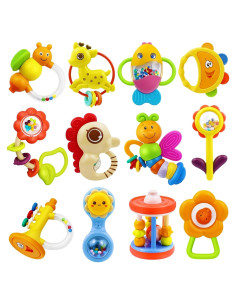 Juego de Sonajeros y Mordedores MOONTOY 12 Piezas Bebés 0-12 Meses