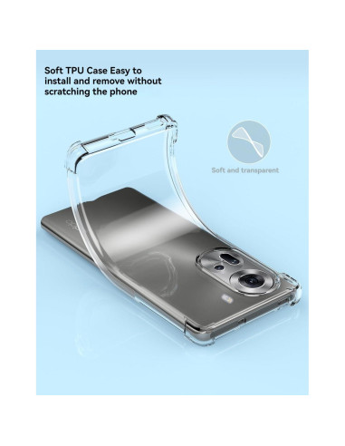 Funda TPU Transparente USTIYA para OPPO Reno 11 5G Grado Militar