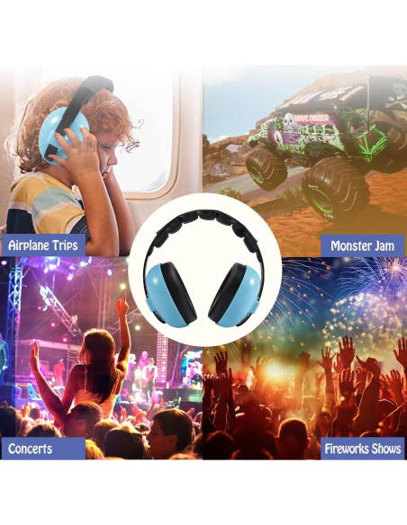 Auriculares Canceladores de Ruido para Bebés Azul - Protección Auditiva NRR 21dB