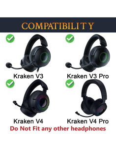 Almohadillas de Reemplazo SOULWIT para Razer Kraken V3/V4 2