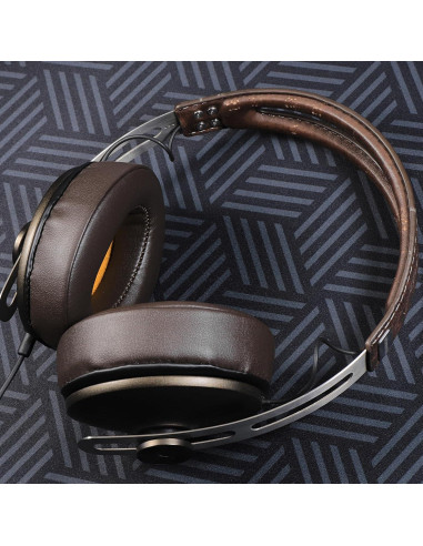 Almohadillas de Repuesto para Auriculares Sennheiser Momentum 2.0 - Cuero de Proteína y Espuma de Memoria Marrón