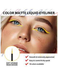 Delineador Líquido Amarillo Mate evpct - Impermeable y Duradero 2