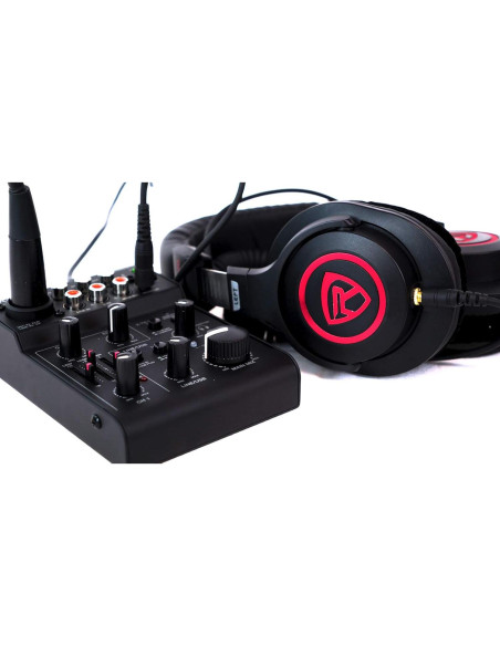 Paquete Completo Rockville: Mezclador 5 Canales, 2 Micrófonos, Auriculares y Soportes