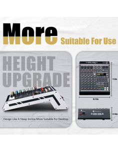 Consola de Mezcla de Audio 6 Canales SMX6 con USB y 48V 2