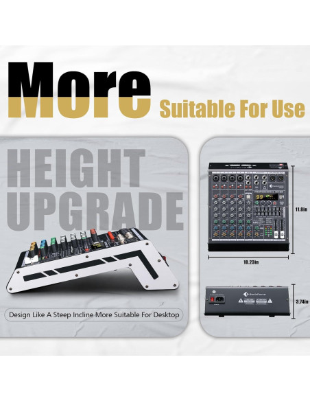 Consola de Mezcla de Audio 6 Canales SMX6 con USB y 48V