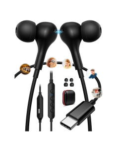 Auriculares USB C TOPAUX con micrófono y cambio de voz