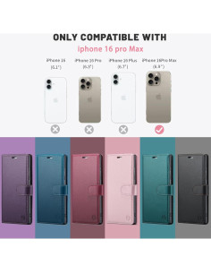 Funda de Cartera FLIPALM para iPhone 16 Pro Max - Púrpura 2