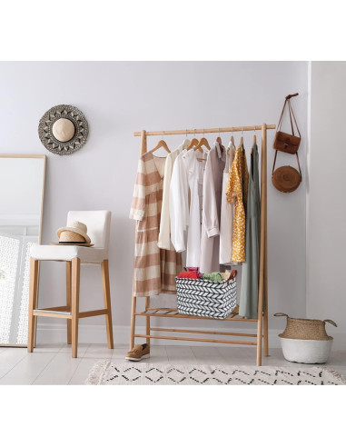 Cesta de Almacenamiento Plegable HIYAGON 3 Rayas Grises 3 Unidades