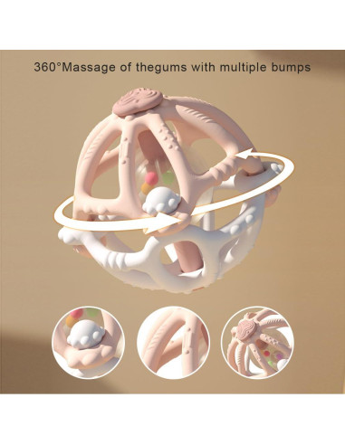 Juguete de Sonajero y Mordedor para Bebés Azul - Silicona Segura