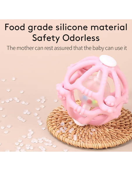 Juguete de Sonajero y Mordedor para Bebés Azul - Silicona Segura