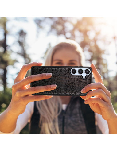 Funda de Madera Carveit para Galaxy S24 FE - Diseño Maya