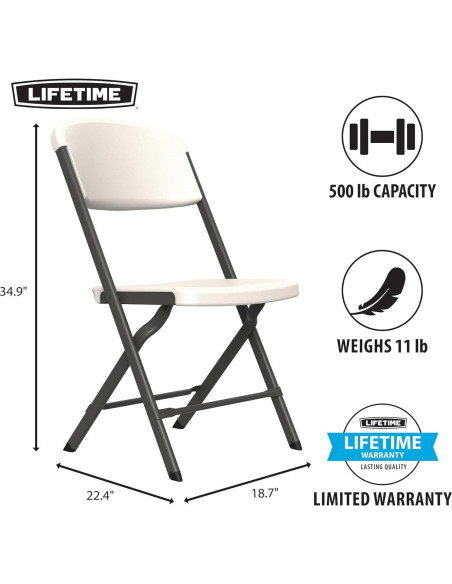 Sillas Plegables Lifetime, Alta Resistencia, Paquete de 4