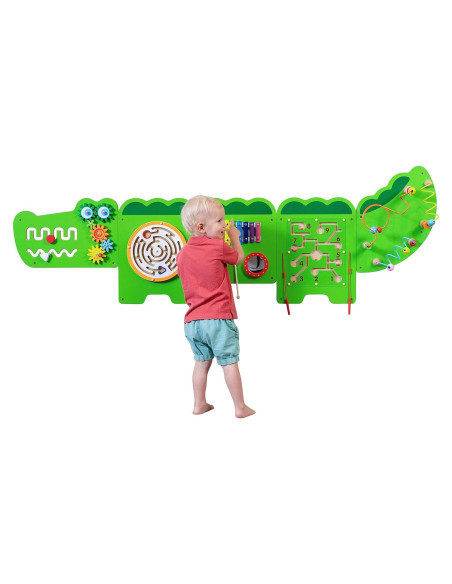 Paneles de Actividad Cocodrilo Spark & Wow - 11 Actividades - Juguete Sensorial Montessori 18m+