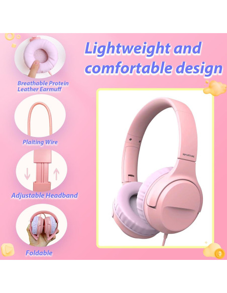 Auriculares INFURTURE USB-C para Niños 2 Paquetes 94dB