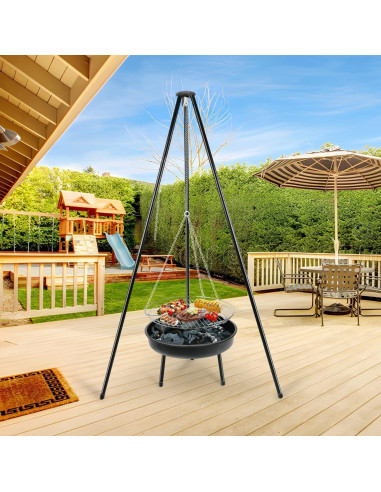 Parrilla de trípode ajustable gzcmxh para acampar - 2.99 kg