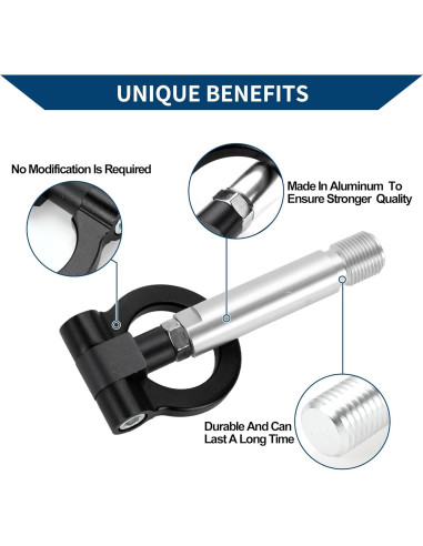 Gancho de Remolque Hihaha para Toyota Yaris EP 23cm Negro