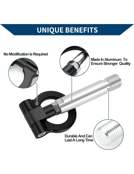 Gancho de Remolque Hihaha para Toyota Yaris EP 23cm Negro