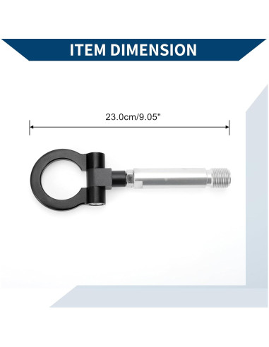 Gancho de Remolque Hihaha para Toyota Yaris EP 23cm Negro