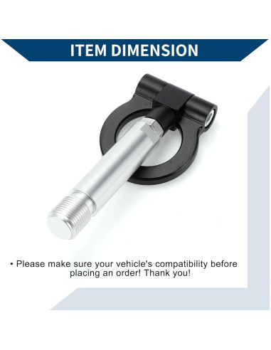 Gancho de Remolque Hihaha para Toyota Yaris EP 23cm Negro