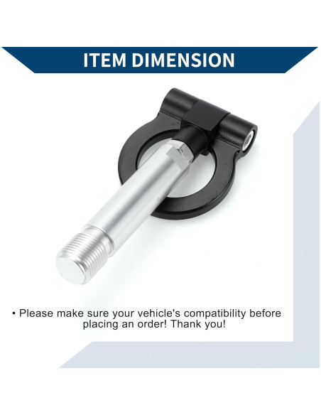 Gancho de Remolque Hihaha para Toyota Yaris EP 23cm Negro