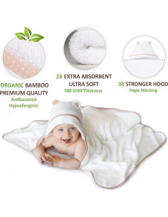 Toalla de Baño con Capucha Warm Cuddles para Bebé 96.5x66cm 2