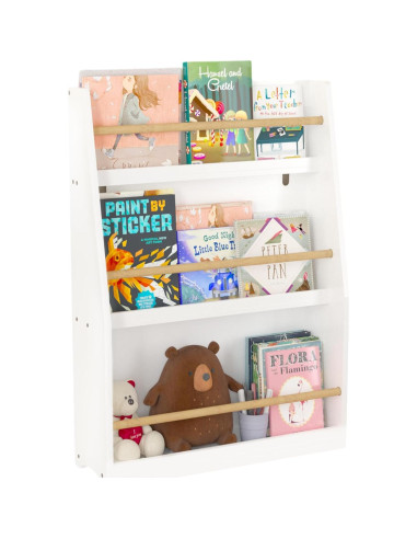Estantería de Libros para Niños Genérico 3 Niveles Blanca