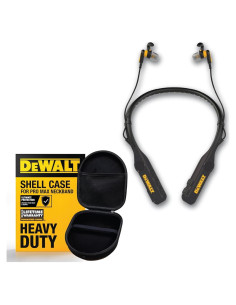 Auriculares Bluetooth DEWALT Edición Negra 2-en-1 + Funda EVA