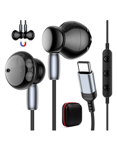 Auriculares In-Ear Tipo C USB TOPAUX con Cancelación de Ruido