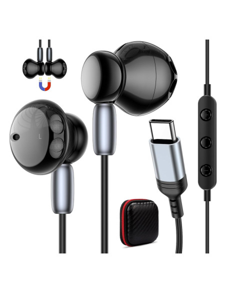 Auriculares In-Ear Tipo C USB TOPAUX con Cancelación de Ruido