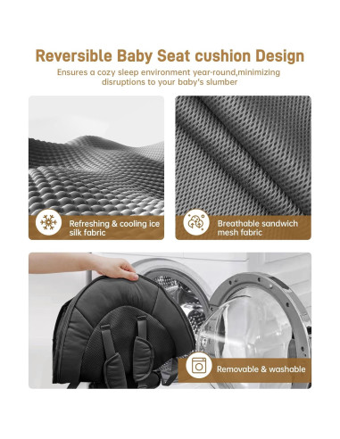 Columpio Eléctrico para Bebés Oneya 8002-B-3 Negro 9 kg