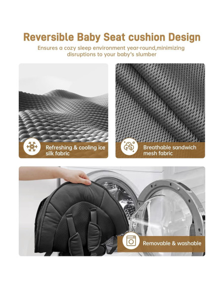 Columpio Eléctrico para Bebés Oneya 8002-B-3 Negro 9 kg