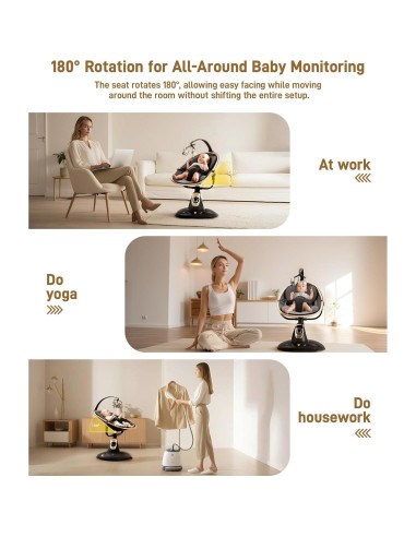 Columpio Eléctrico para Bebés Oneya 8002-B-3 Negro 9 kg