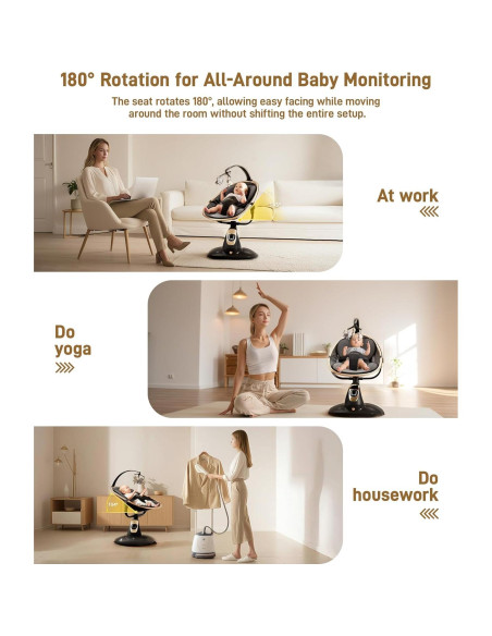 Columpio Eléctrico para Bebés Oneya 8002-B-3 Negro 9 kg