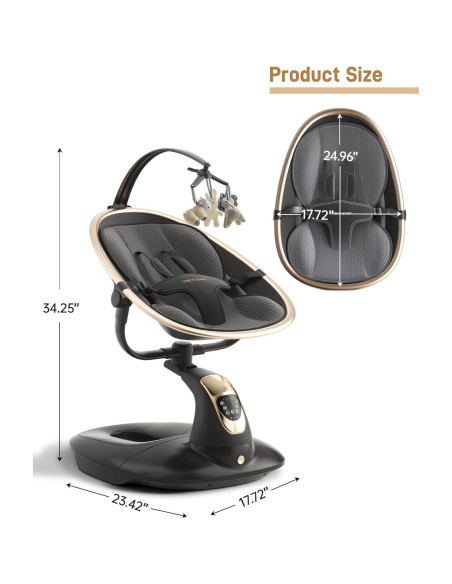 Columpio Eléctrico para Bebés Oneya 8002-B-3 Negro 9 kg