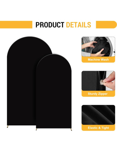 Cubierta de Arco Spandex HICYOO 2 Piezas 2.2m y 1.8m Negra