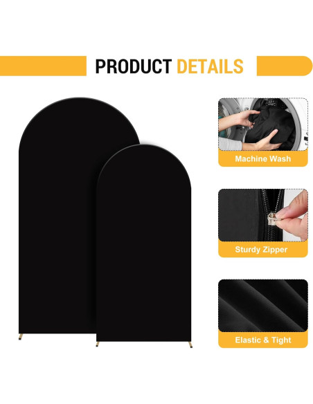 Cubierta de Arco Spandex HICYOO 2 Piezas 2.2m y 1.8m Negra