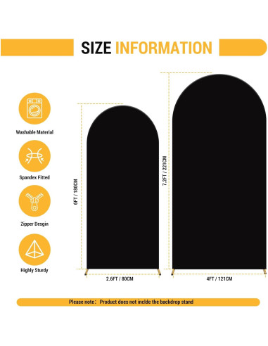 Cubierta de Arco Spandex HICYOO 2 Piezas 2.2m y 1.8m Negra